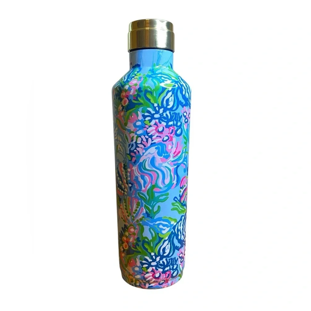 Lilly Pulitzer Aqua La Vista Stainless Steel Canteen 25 oz Water Bottle - Picture 2 of 6